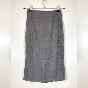 Banana Republic Gray Wool Pencil Skirt Lined Straight Size 0 Wiggle Knee Length